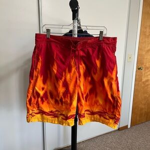 No Boundaries Red and Orange Board Shorts